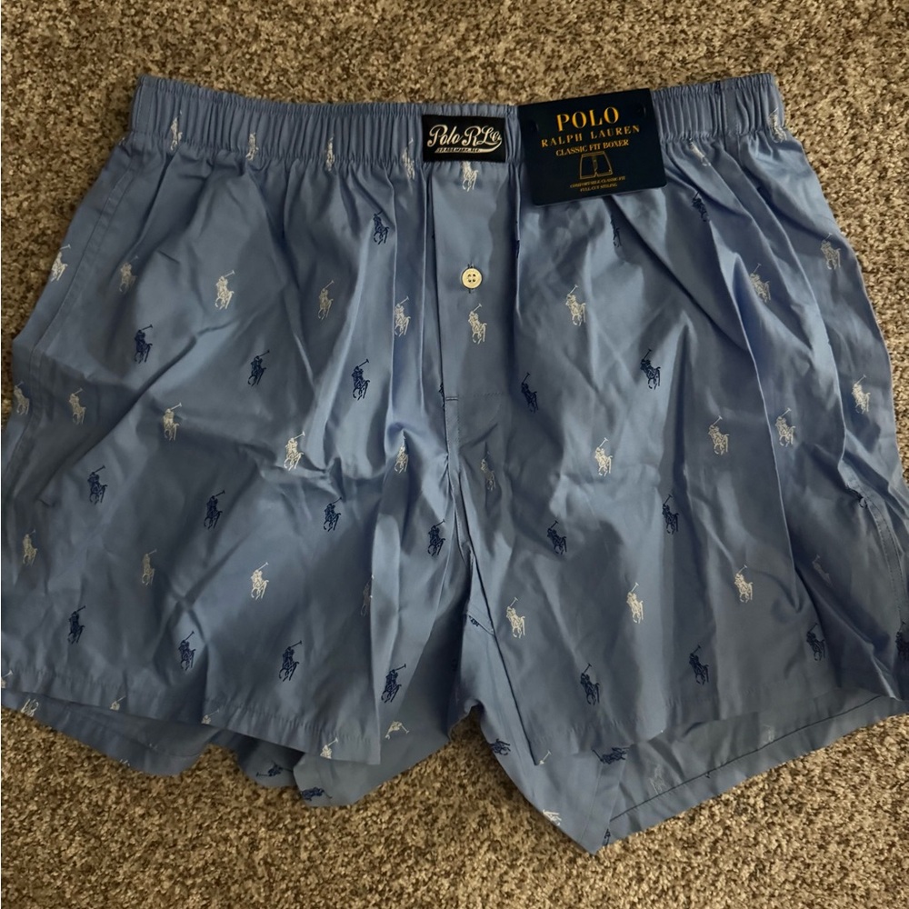 Polo by Ralph Lauren Light Blue Patterned Boxers